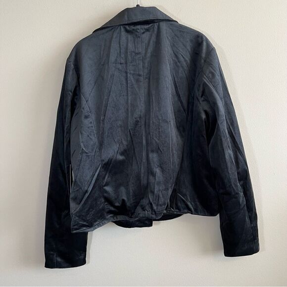 ✨ CoffeeShop New York Black Velvet Moto Jacket XL NWT - Picture 10 of 12